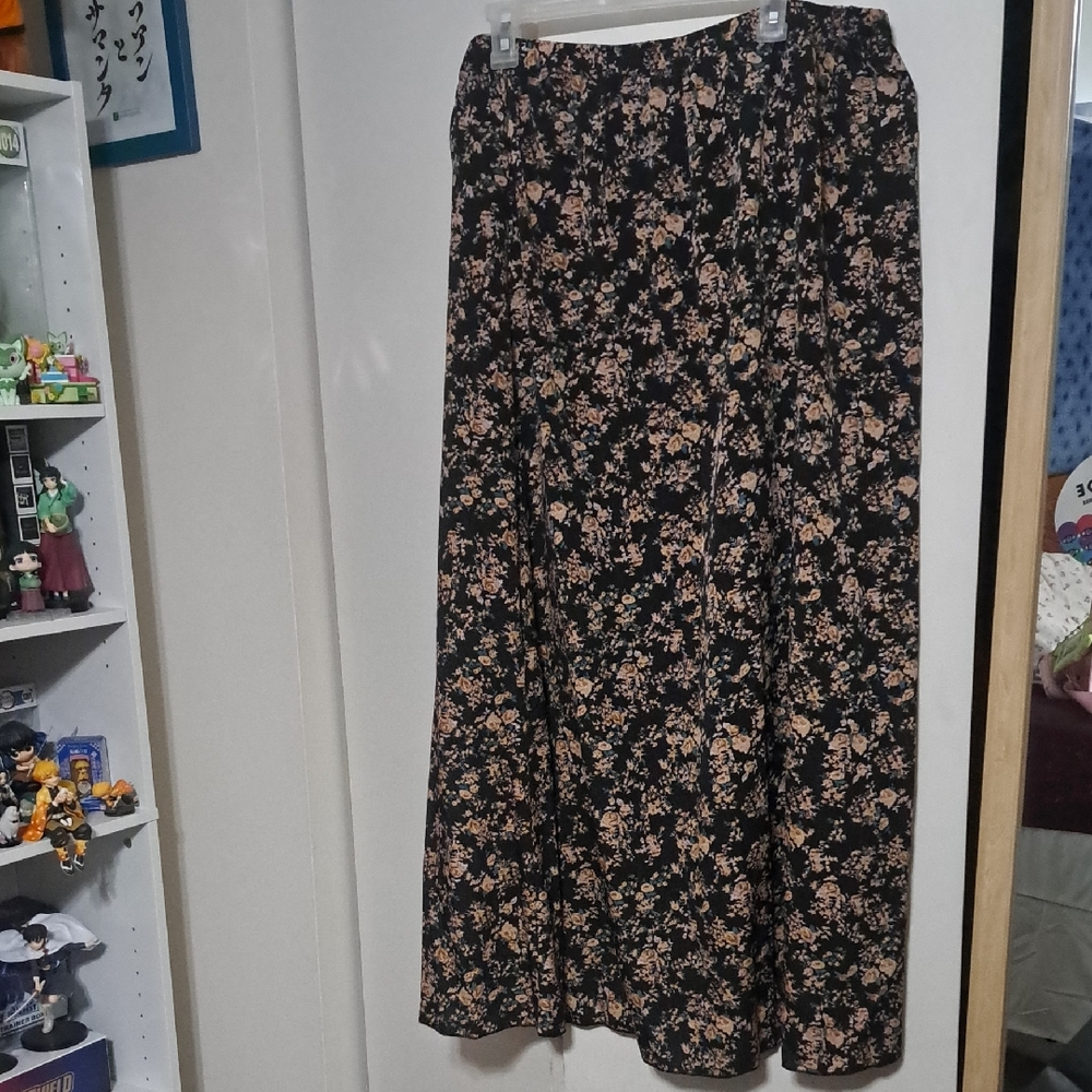 SHEIN Black Maxi A-Line Skirt Casual Resort Wear